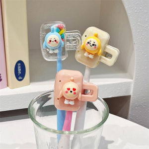 ชั้นวางแปรงสีฟันพกพา ป้องกันฝุ่น พร้อมฝาป้องกันหัวแปรงสีฟัน กล่องเก็บของ ความสวยงามสูง อุปกรณ์ทำความสะอาดบ้าน