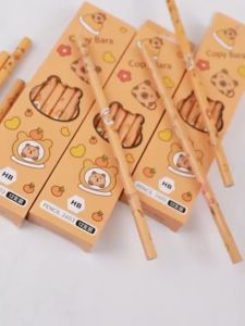 Capybara HB Pencil Students Kindergarten Round Pencil Writing Stationery卡皮巴拉hb铅笔小学生专用学习用品幼儿园安全无毒圆杆铅笔橡皮擦儿童练字写字笔文具初学者 A136
