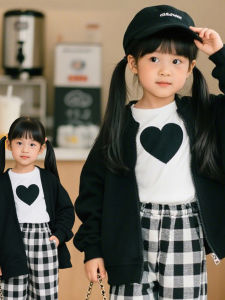 Fashionable Pure Cotton Girls Jacket Spring Autumn New Style Childrens Wear Baby Girls Autumn Top Solid Color Open Cardigan
