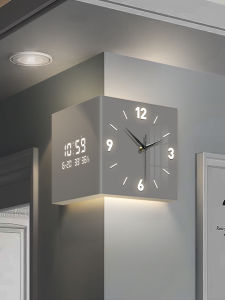 ARTPIONEER | Modern Minimalist Digital Display Double-Sided Corner Wall Clock