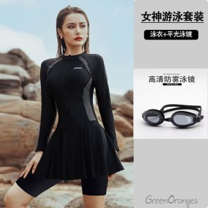 Large Size One-Piece Swimsuit Womens Five-Point Thermal Spring Sporty Swimwear Short Sleeve with Chest Pad No Steel Support