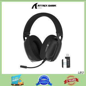 Attack Shark L80 Game Headset Tri-Mode Helmet Lightweight 180G 5.1 Channel Stereo High Fidelity Surround Sound Plug-In Microphone
