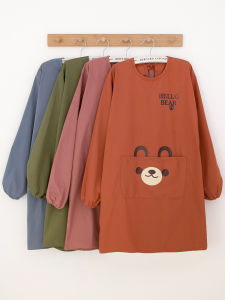 Áo Khoác Dài Tay Hoạt Hình Thoáng Khí Chống Thấm Nước Cho Nhà Bếp Làm Việc Tại Nhà Cho Nam Và Nữ