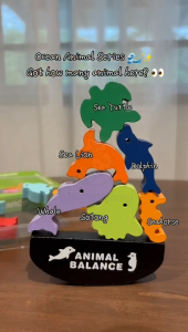 🇲🇾 Clearance Gift【Balancing Wooden Block Game】Kids Animal Stacking Toy Early Learning Puzzle Mainan Budak 教育积木