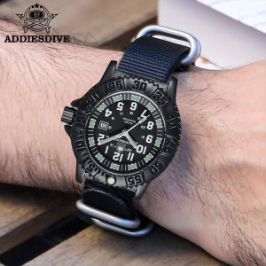 ADDIESDIVE Luxury Men Watch Luminous Dial 50m Water Resistance Date Display Outdoor Casual Mens Quartz Men Watch Nylon Strap