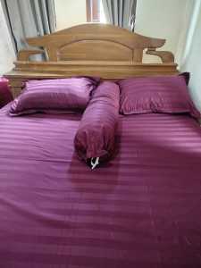 Sprei karet salur warna  include 2bantal 1guling