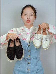 Joy&Mario Women‘s shoes espadrilles breathable mesh mid-heeled shoes lightweight Shoes