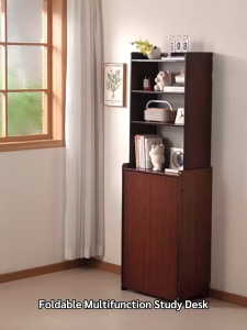 Ready Stock COD Upgraded Foldable Desk Combined Bookshelf With Support Bracket Storage Multi-functional Computer Workstation Simple Dining Table For Small Household Rental Room