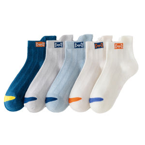miiow | Breathable Sport Socks For Boys Kids Summer Thin Medium Tube Socks Absorb Sweat Comfortable Soft Cotton Polyester Spandex Blend