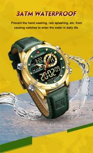 Jam Tangan Fashion Pria Cowok laki Laki Naviforce NF-9208 Kulit Elegan dan Mewah Free Box