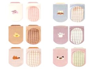 Baby bear NonSlip Cotton Baby Cartoon Floor Socks Rubber Soles Socks Breathable FirstWalker Socks