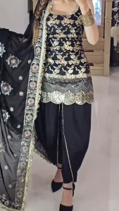 [PRE-ORDER] Ready Made Heavy Natural Crep Silk With Heavy Embroidery Suit (10-15days delivery)