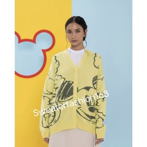 Sweater rajut mickey cardi / belakang polos tanpa motif / sweater premium / sweater cardigan