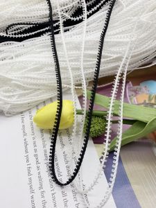 Mini Lace Trim Black White Cute Ribbon Single Double Ear Shape Clothing Accessories Doll Clothes Edging Fabric DIY Materials