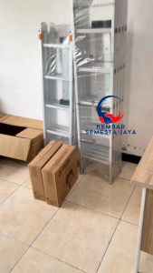 DOUBLE THUNDERS DLM203 Glistagen Ori Tangga Lipat Multifungsi Aluminium 35 M 3.5 Meter 4x3 Multipurpose Ladder DALTON