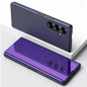 Ốp Điện Thoại Bằng Da PU Sang Trọng Cho Dòng Samsung Galaxy Z Fold - Vỏ Bảo Vệ Chống Sốc Toàn Diện Có Gương Lật Chống Trầy Xước Chống Bụi