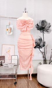 Đầm Body 2 dây hoa hồng ngực