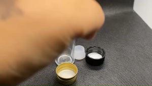 ขวด 15 มล. (100ใบ) แก้วกลม ใส +จุกรู +ฝา