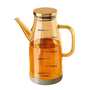 XMSJ | 600/800/1000ML Glass Oil Dispenser Bottle with Drip Free Spout Large Capacity Leak-Proof Oil Storage Container for Kitchen Tools