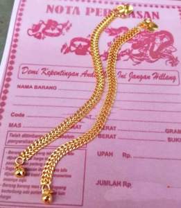 GELANG TIKAR EMAS KAIT S GELANG TITANIUM WANITA DEWASA TITANIUM ANTI LUNTUR