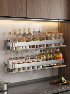 MINGZHIYIFAN | Multi-purpose Wall-mounted No-hole Spice Rack