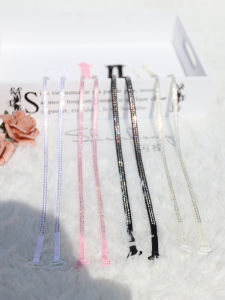 เสื้อชั้นในประดับเพชรหลากสีสำหรับฤดูร้อนเสื้อชั้นในเปิดไหล่กันลื่นปาดไหล่คล้องคอแบบปรับได้หลังสวยสายเล็กสายรัดสวย