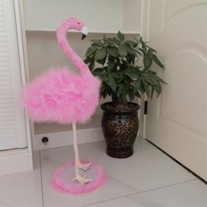 New Arrival Artificial Pink True Feathers Flamingo Internet Celebrity Home Decoration Show Window Decoration Wedding Props Animal Model