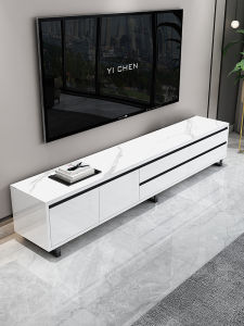 Modern Minimalist Rock Board TV Cabinet Living Room Combination White Color Small Household 2.4 Meters Floor Cabinet