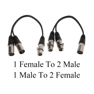Microphone Mojoyce Connector Wire 3P XLR Female Jack to Dual 2 Male Plug Y Splitter Adaptor Cord Cable
