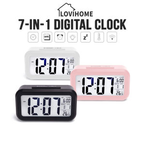 SG Smart Digital Electronic Desk Clock - Alarm Snooze Light Loud - LED with Night Light Backlight Table Home Decor Living Bed Side Bedroom Kids Room