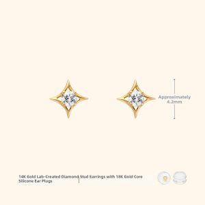 Helas | Four Star Stylish Earring 14K