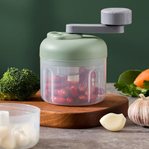 3 Speeds Kitchen Manual Garlic Chopper Hand Crank Press Crusher Vegetable Grinder Chili Onion Cutter Masher Multi-Function Kitchen Cooking Tools 100 ML / 250 ML