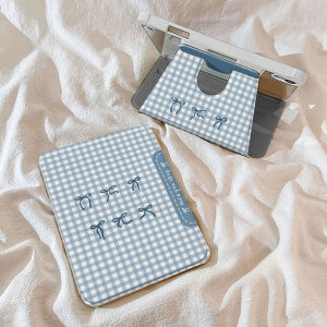 Acrylic Flip Cover with Pen Slot And Plaid Butterfly Knot for Samsung S7+ Galaxy Tab S10+ 12.4 Inch Tablet Protective Case Fashionable S8 A9