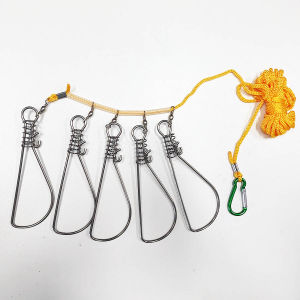 Fishing Lock Buckle Stainless Steel Live Fish Lock Belt Fishing Stringer Fishing Tackle Fish Barriers Belt Fishing Accessorie