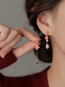 925 Sterling Silver Fortune Attracting Earrings Luxury Ethnic Style Womens Fashion Jewelry Lucky Year Snake Design Ear Jewelry