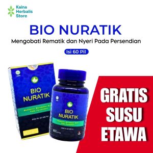 BIO NURATIK Obat Asam Urat Rematik Sendi 60 Pil Kesehatan Suplemen Tulang & Sendi Gratis Susu Etawa
