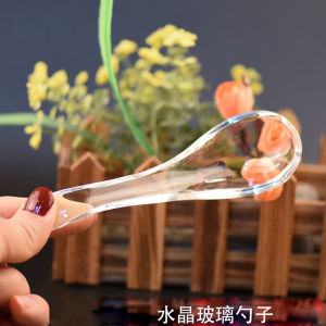 Crystal Glass Spoon Heat-Resistant For Home Chinese Tableware High-End Hotel Skimmer Birds Nest Dessert Spoon Crystal Spoon