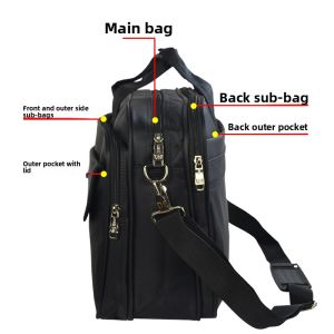 Business Casual Shoulder Bag for Men Travel Laptop Bag Handbag Briefcase Printed Polyester Inner Material Zipper Closure