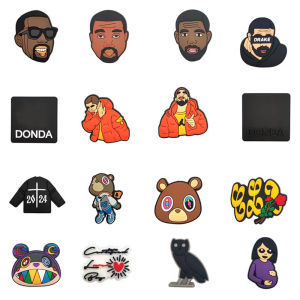 hot toys | 16Pcs Kanye Ye Ye  Series Shoe Charms For ClogsPVC Shoe DIY Decorations Premium Quality Shoe Accessories Kids Gifts
