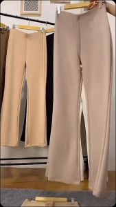 Flare Pants Scuba High Waist - Celana Kulot Cutbray Wanita Ootd Terbaru