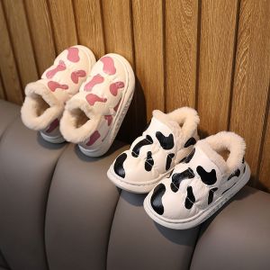 Thickened Fluffy Cotton Slippers for Children Winter Anti-slip Warm Booties Boys Girls Toddler Baby Warm Cotton Shoes