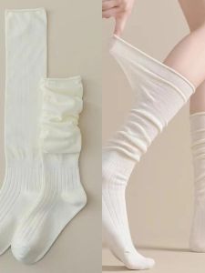 White High-Tube Socks Womens Spring Autumn Thin Boot Air Conditioning Socks Outdoor Wearable Long Tube Socks Beauty Legging