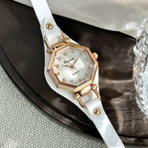 New Rivet Womens Casual Watch Octagon Dial Leather Strap Simple Thin Belt High End Quartz Watch For Women Value Choice