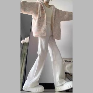 Laid-back Style Pink Hooded Knitted Jacket Womens Spring Autumn 2025 New High-End Early Autumn Winter Sweater Cardigan Top