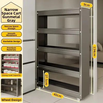 B&W | Narrow Gap Pull-out Storage Cart 10cm