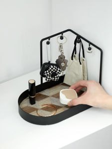 Nordic Style Iron Art Key Dish Living Room Tray Entranceway Storage Holder Lightweight Luxury Home Organization Plateau