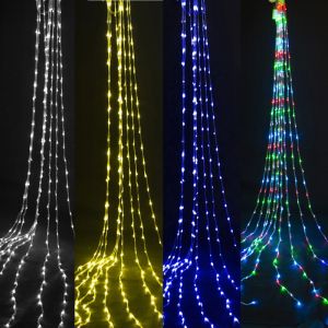 ✨【Readystock】 + FREE Shipping ✨3X3M 3X2M 240LED/320LED waterfall curtain light string meteor shower rain effect fairy icicle light string Outdoor Garden Christmas Wedding Party Decor