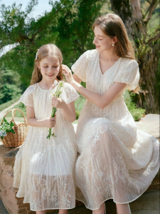XIANGYING | Parent-Child Style French Casual Vacation Dress