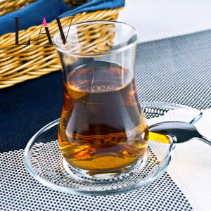 LAV Lead-Free Glass Cup with Plate Special Thick Coffee And Black Tea Cup for Hot Drinks Creative Tea Set Nordic Style Home Use