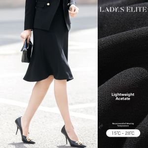 LadyS Elite | Black Acetate Lightweight Suit Skirt